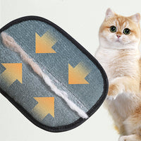 Deshedding glove in use on a pet